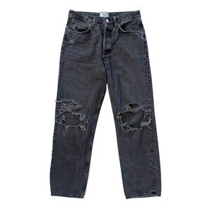 AGOLDE Distressed Hi-Rise Black Button-Fly Jeans size 28
